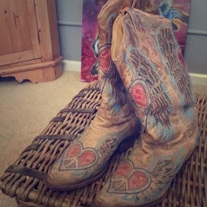 Leather cowboy boots